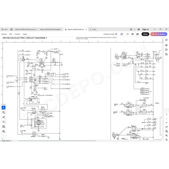 Hitachi Wheel Loader ZW100 ZW120 workshop service manual