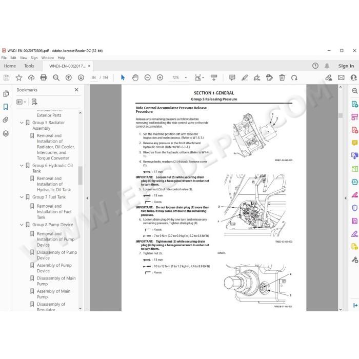 Hitachi Wheel Loader ZW180-5A workshop service manual