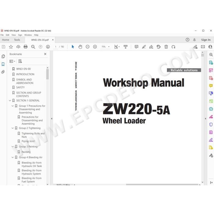 Hitachi Wheel Loader ZW220-5A workshop service manual