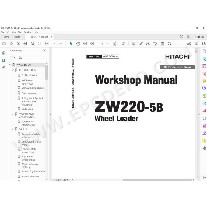 Hitachi Wheel Loader ZW220-5B workshop service manual