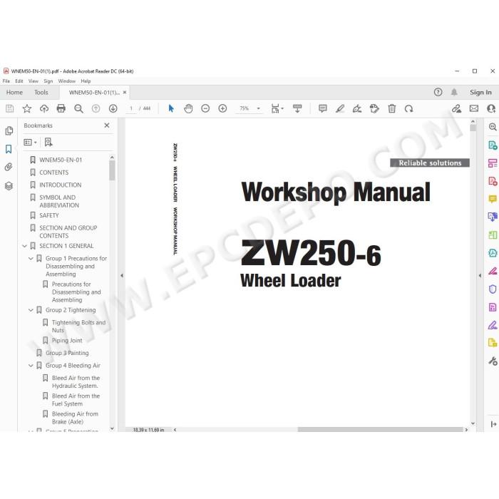 Hitachi Wheel Loader ZW250-6 workshop service manual