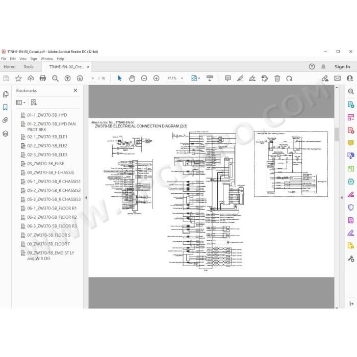 Hitachi Wheel Loader ZW370-5B workshop service manual