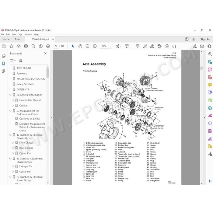 Hitachi Wheel Loader ZW370-G workshop service manual