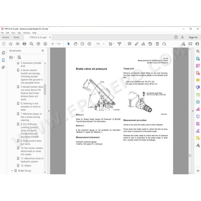 Hitachi Wheel Loader ZW370 workshop service manual