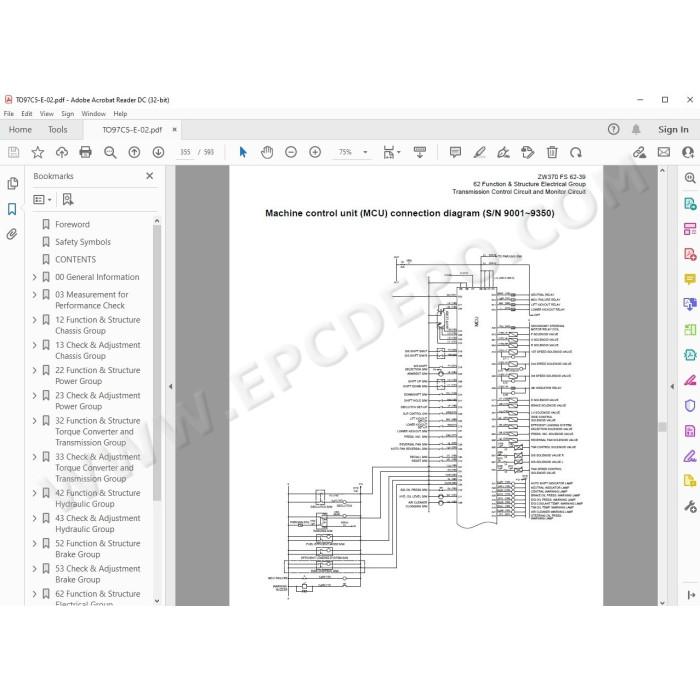 Hitachi Wheel Loader ZW370 workshop service manual