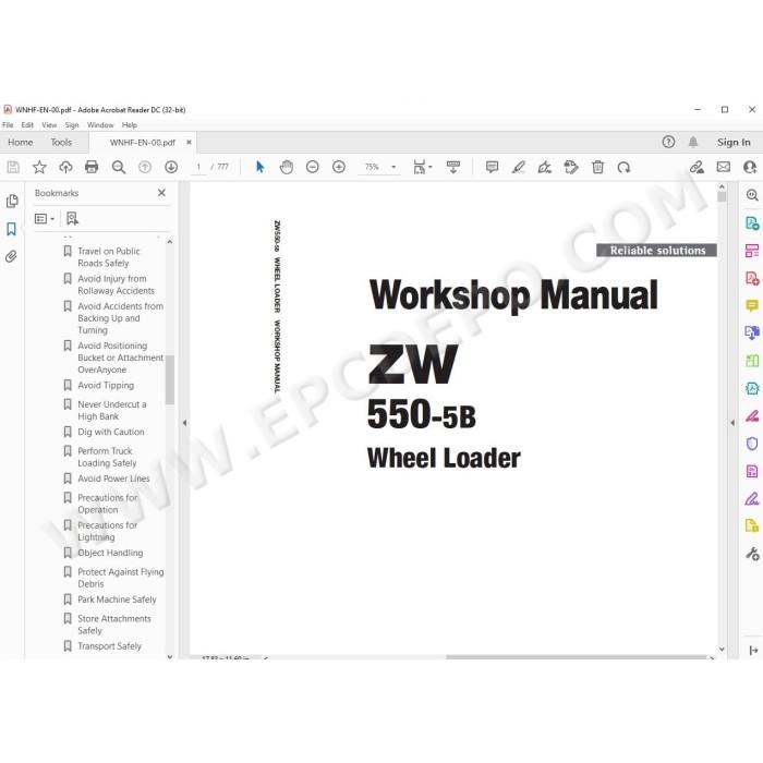 Hitachi Wheel Loader ZW550-5B workshop service manual