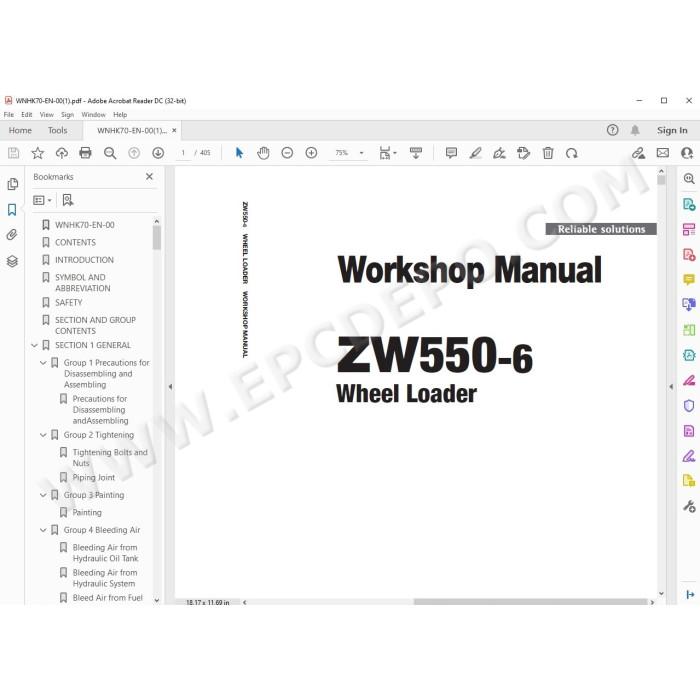 Hitachi Wheel Loader ZW550-6 workshop service manual