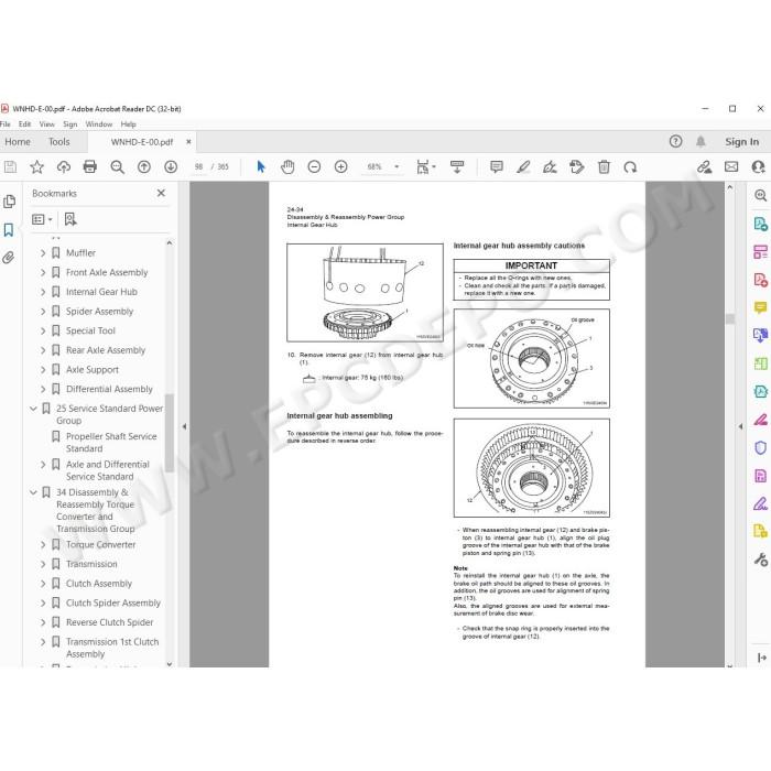 Hitachi Wheel Loader ZW550-G workshop service manual