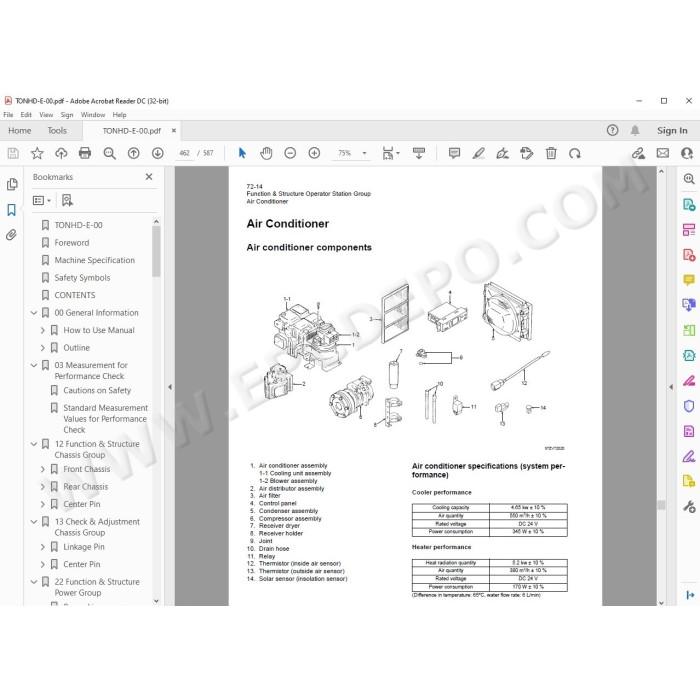 Hitachi Wheel Loader ZW550-G workshop service manual