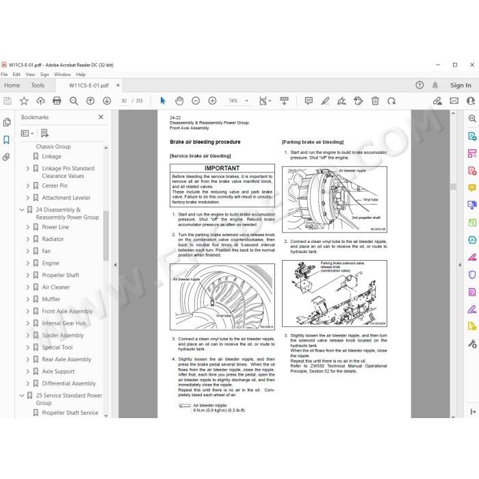 Hitachi Wheel Loader ZW550 workshop service manual