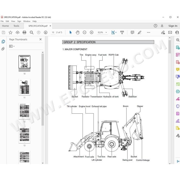 Hyundai Backhoe Loader HB90 HB100 H930 H940 service manual