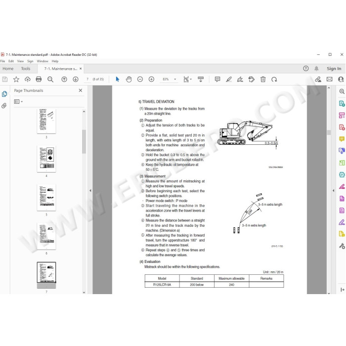 Hyundai Crawler Excavator R125LCR-9A service manual