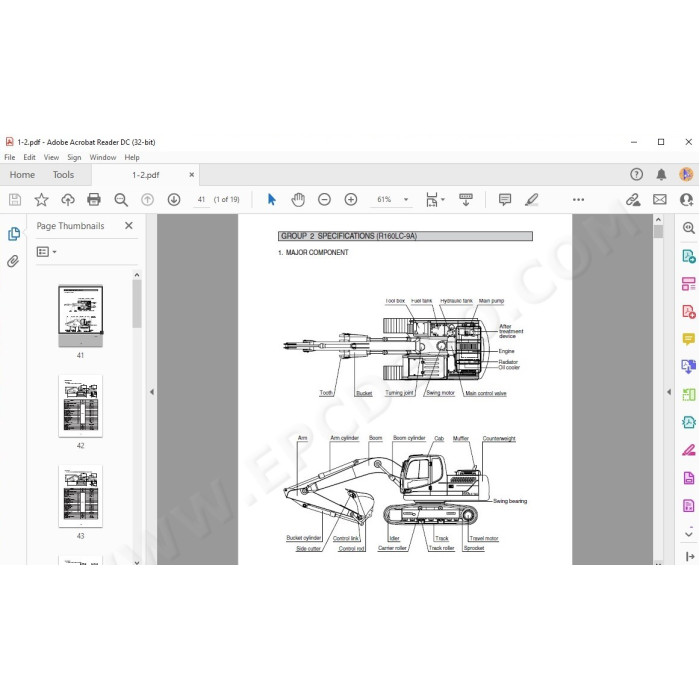 Hyundai Crawler Excavator R160LC-9A R180LC-9A service manual