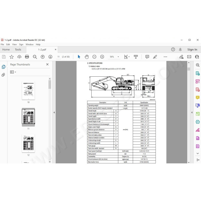 Hyundai Crawler Excavator R300LC-9A R300LC-9SH R300LC-9S service manual