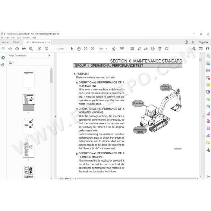 Hyundai Crawler Excavator R55-9 R55-9A service manual