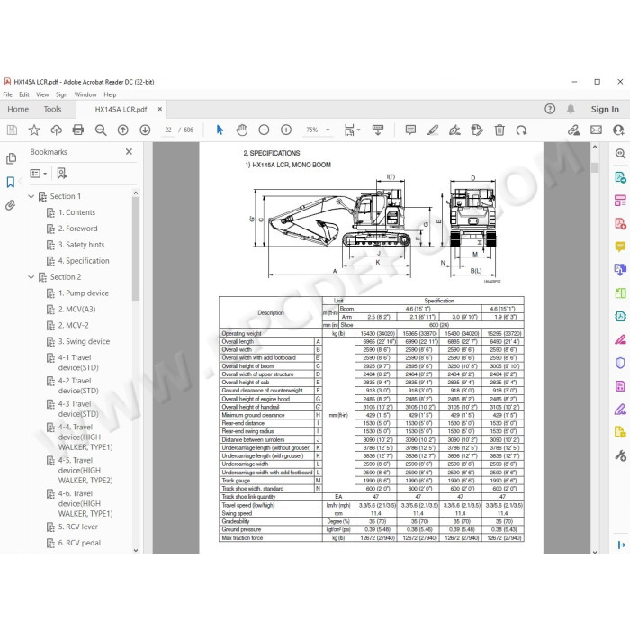 Hyundai Crawler Excavator HX145 HX160 HX180 service manual