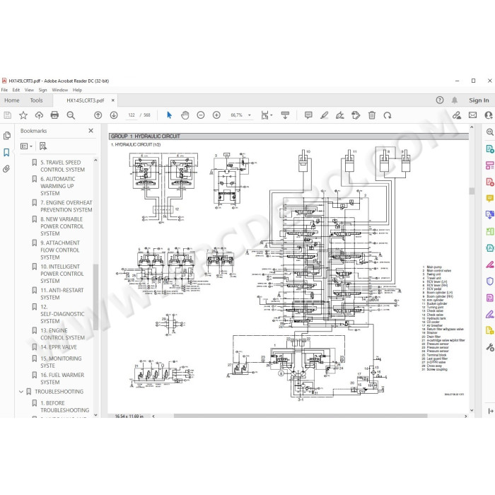 Hyundai Crawler Excavator HX145 HX160 HX180 service manual