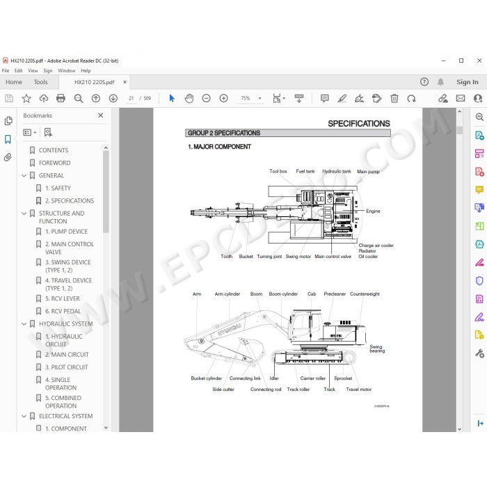 Hyundai Crawler Excavator HX210 HX220 service manual
