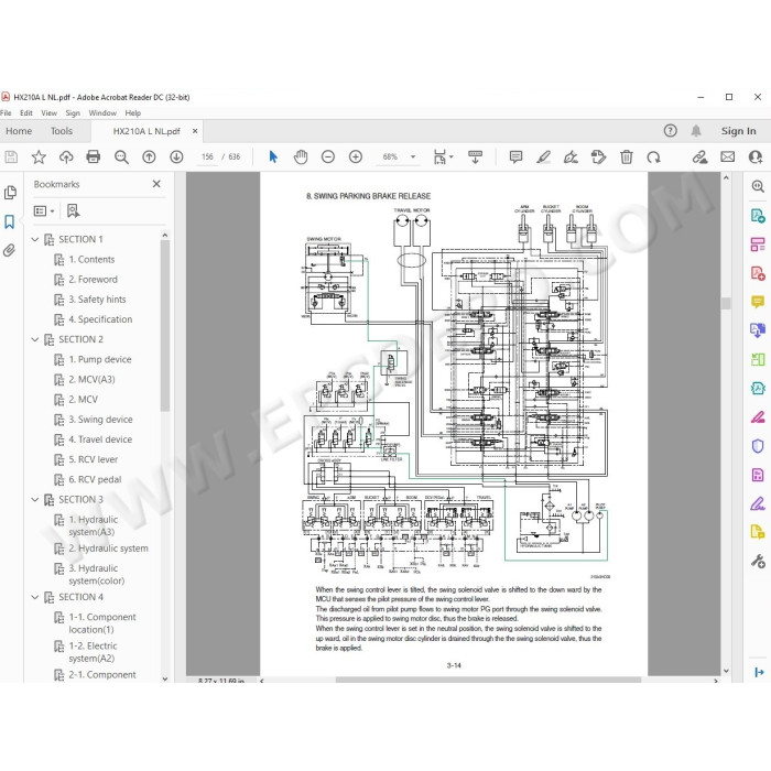 Hyundai Crawler Excavator HX210 HX220 service manual