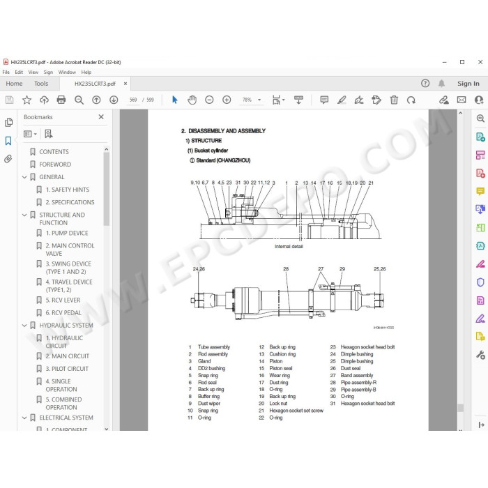 Hyundai Crawler Excavator HX225 HX235 HX260 service manual