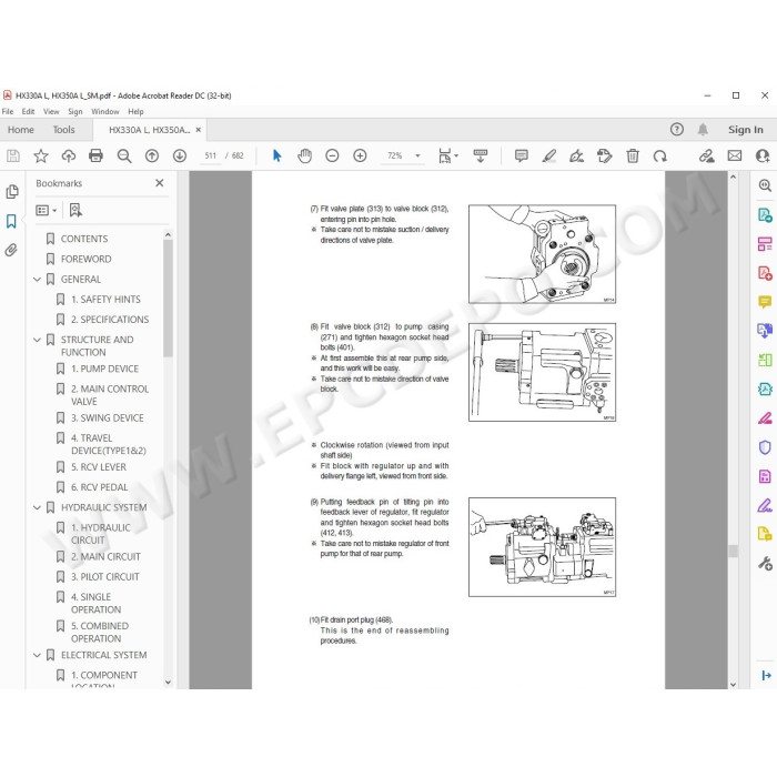 Hyundai Crawler Excavator HX300 HX330 service manual