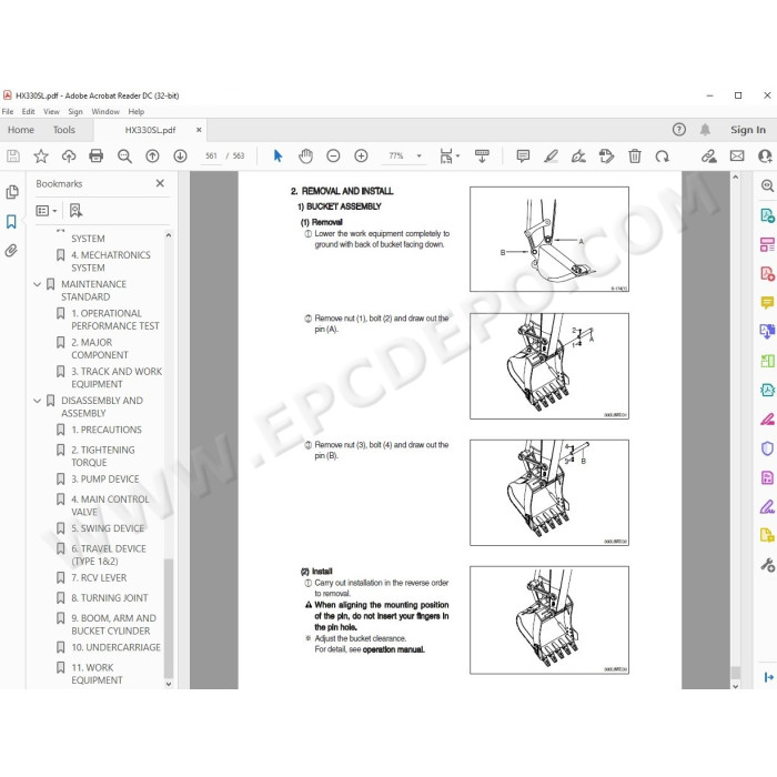 Hyundai Crawler Excavator HX300 HX330 service manual