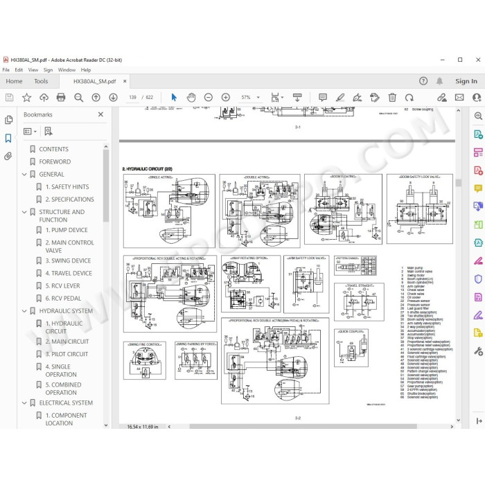 Hyundai Crawler Excavator HX340 HX350 HX380 service manual