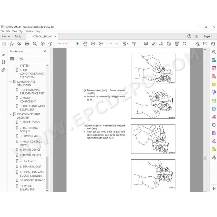Hyundai Crawler Excavator HX340 HX350 HX380 service manual