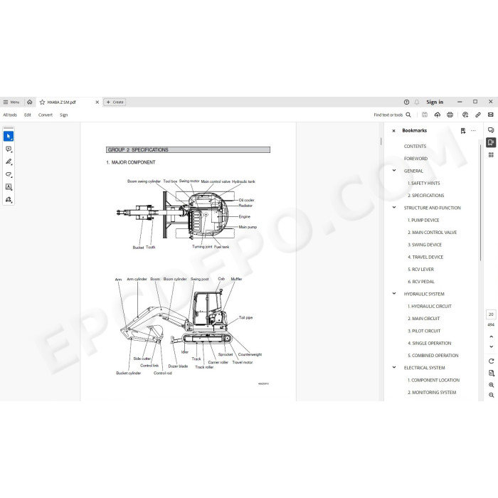 Hyundai Crawler Excavator HX48A Z service manual
