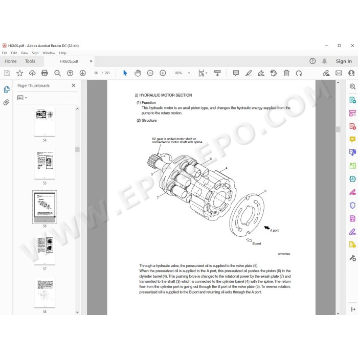 Hyundai Crawler Excavator HX55S HX60S HX75S service manual