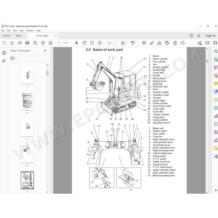Hyundai Mini Excavator R15-7 R16-7 R16-9 R17Z-9A R18-9 service manual