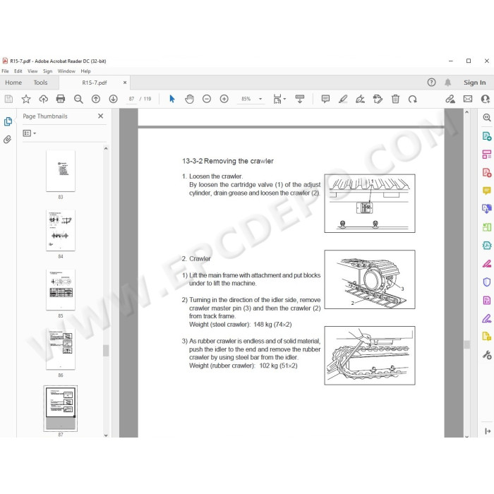 Hyundai Mini Excavator R15-7 R16-7 R16-9 R17Z-9A R18-9 service manual