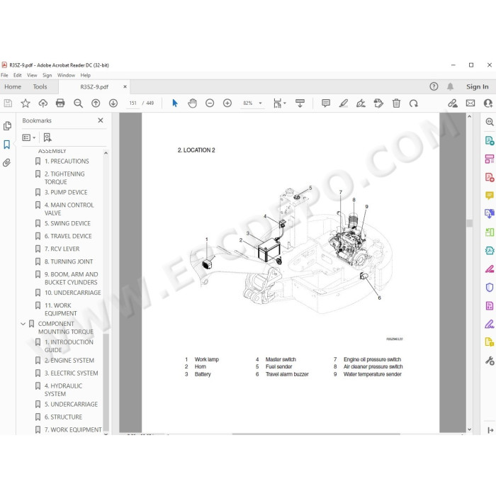 Hyundai Mini Excavator R35Z-7 R35Z-7A R35-7 R35Z-9 R35Z-9A R36N-7 R75-7 service manual