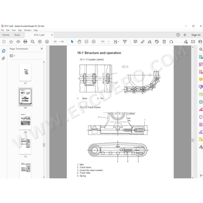 Hyundai Mini Excavator R35Z-7 R35Z-7A R35-7 R35Z-9 R35Z-9A R36N-7 R75-7 service manual