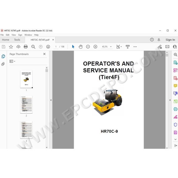 Hyundai Road Roller HR25T-9 HR30T-9 HR70C-9 HR110-C9 HR120C-9 HR140C-9 service manual
