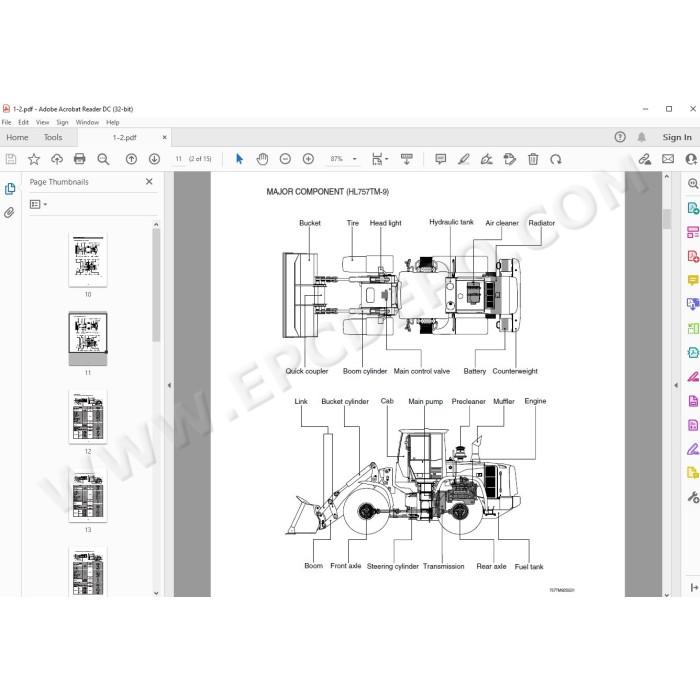 Hyundai Wheel Loader HL757-9 HL757TM-9 HL757-9A HL757TM-9A service manual