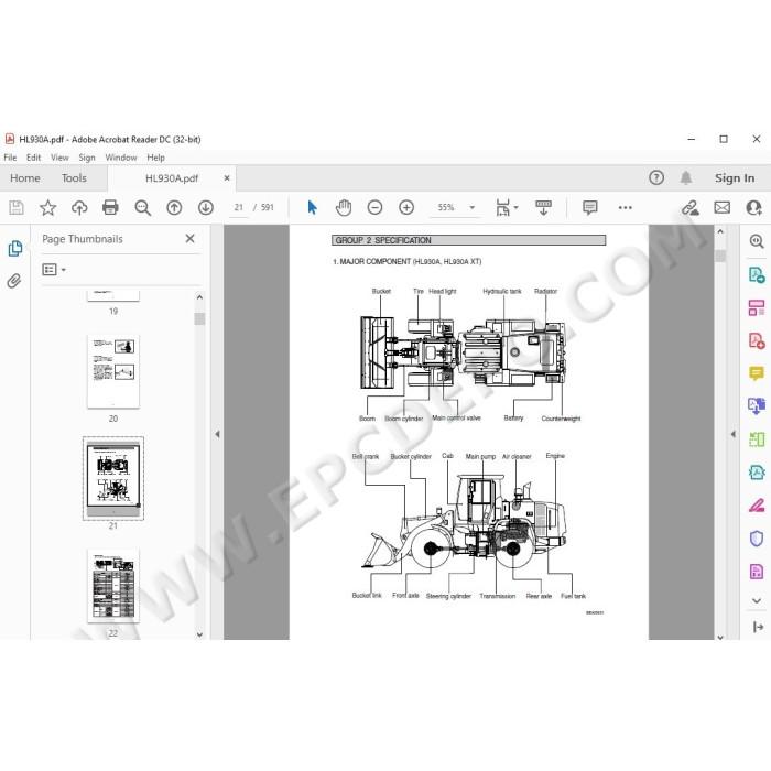 Hyundai Wheel Loader HL930A HL940A HL940 service manual