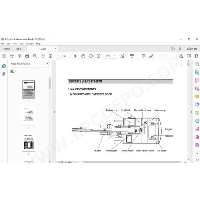 Hyundai Wheeled Excavator R170W-3 service manual
