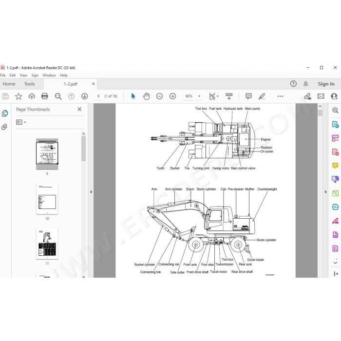 Hyundai Wheeled Excavator R140W-7 R140W-7A service manual