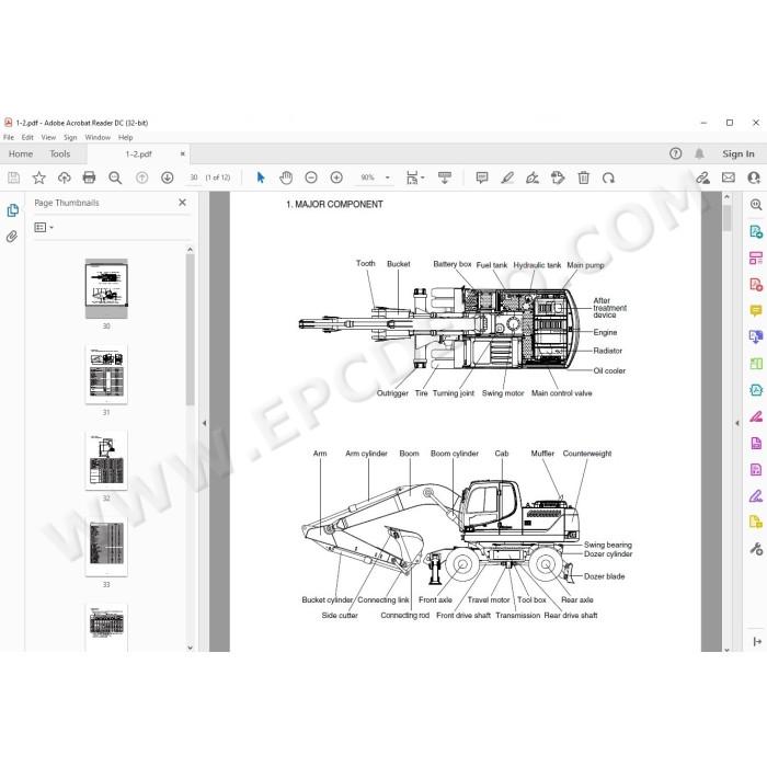 Hyundai Wheeled Excavator R160W-9A service manual