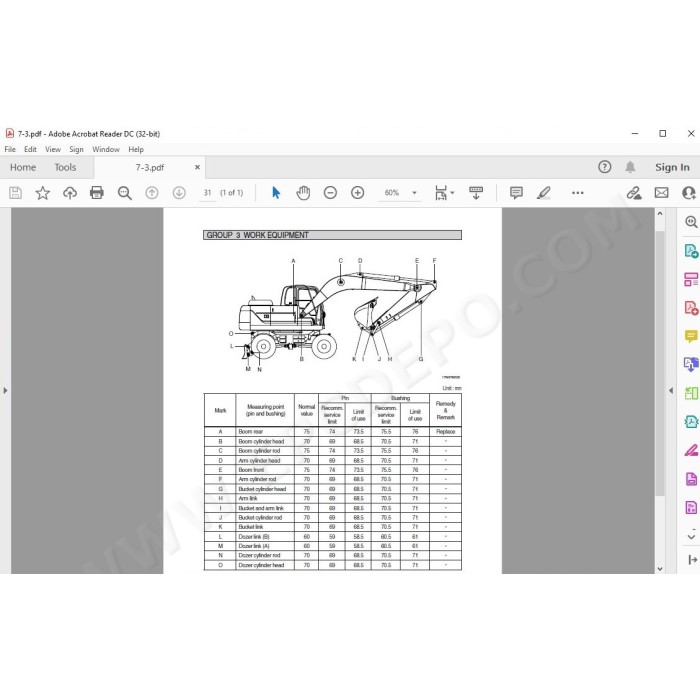 Hyundai Wheeled Excavator R170W-9 R170W-9S service manual