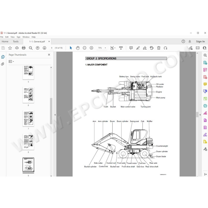 Hyundai Wheeled Excavator R55W-9 R55W-9A service manual