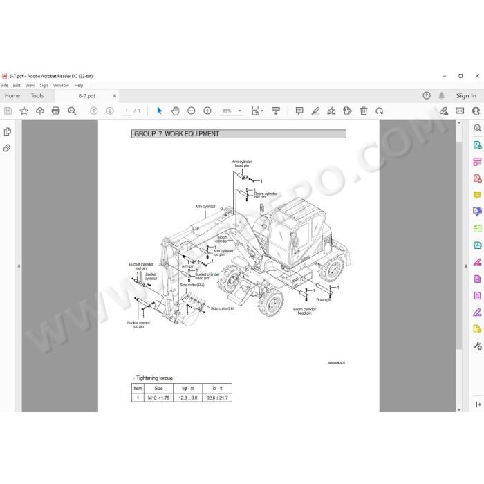 Hyundai Wheeled Excavator R60W-9S service manual