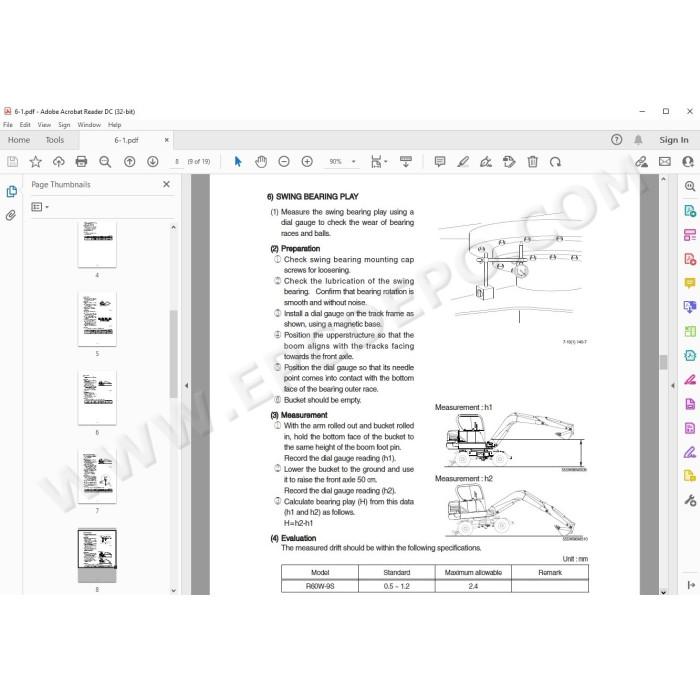 Hyundai Wheeled Excavator R60W-9S service manual