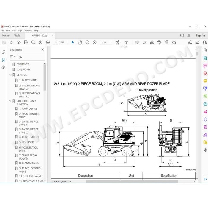 Hyundai Wheeled Excavator HW160 HW160A HW170A HW180 service manual