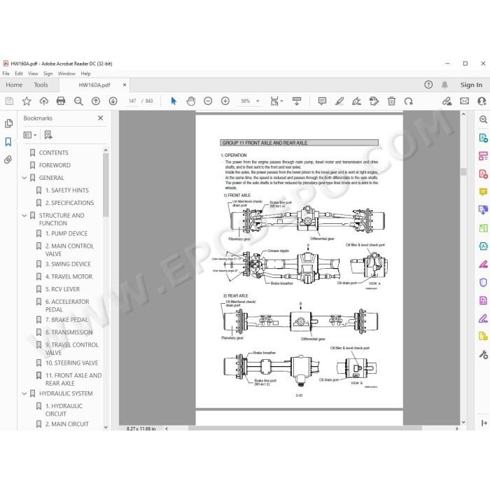 Hyundai Wheeled Excavator HW160 HW160A HW170A HW180 service manual