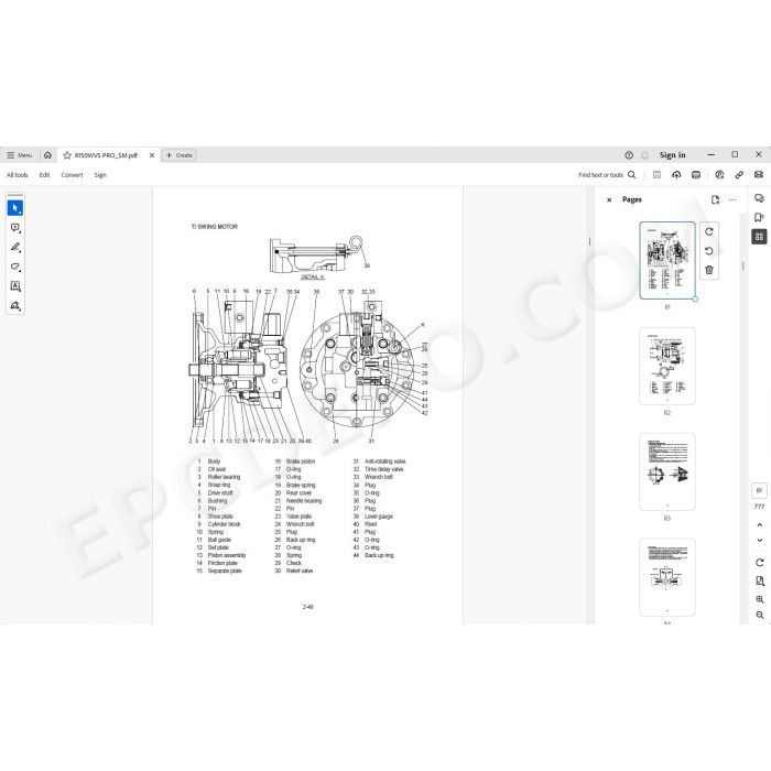Hyundai Wheeled Excavator R150WVS PRO service manual