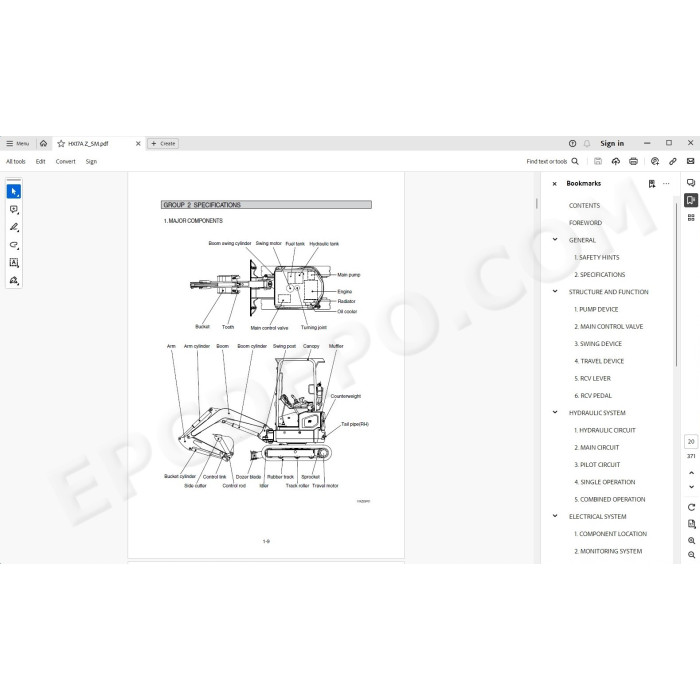 Hyundai Crawler Excavator HX17A Z service manual