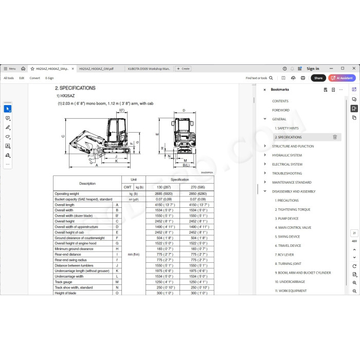 Hyundai Crawler Excavator HX25AZ HX30AZ service manual