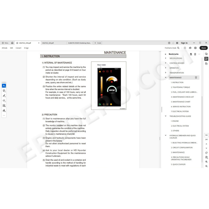 Hyundai Crawler Excavator HX27AZ service manual